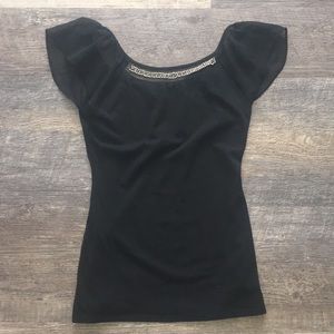 Black Express Top with embellishment 👚